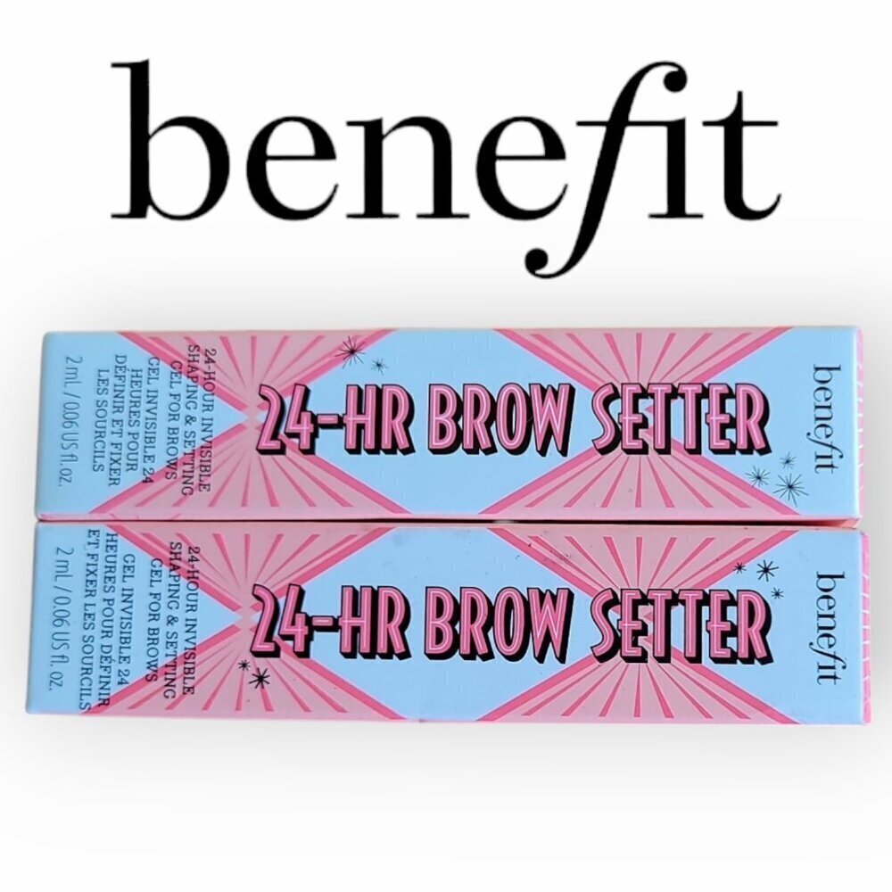 Benefit 24-HR Brow Setter Clear Gel Duo 2 mL x2 Water-Resistant NIB